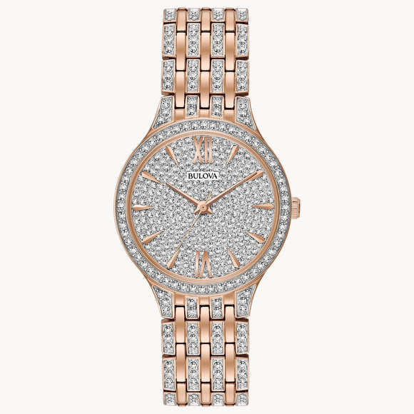  Shop Authentic Bulova Crystal Collection Silver Crystals Dial Two Tone Steel Strap Watch for Women - 98L235 - Luxxuri