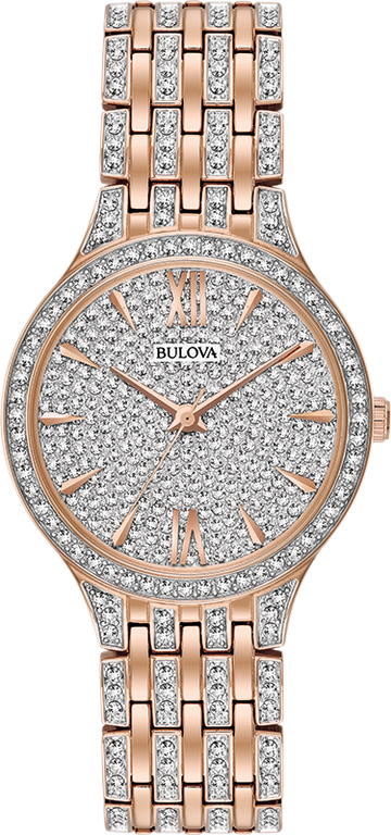  Shop Authentic Bulova Crystal Collection Silver Crystals Dial Two Tone Steel Strap Watch for Women - 98L235 - Luxxuri