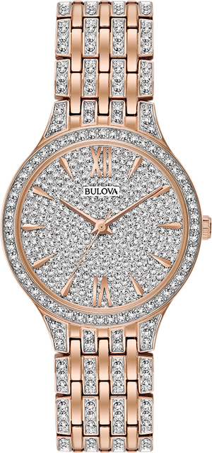  Shop Authentic Bulova Crystal Collection Silver Crystals Dial Two Tone Steel Strap Watch for Women - 98L235 - Luxxuri