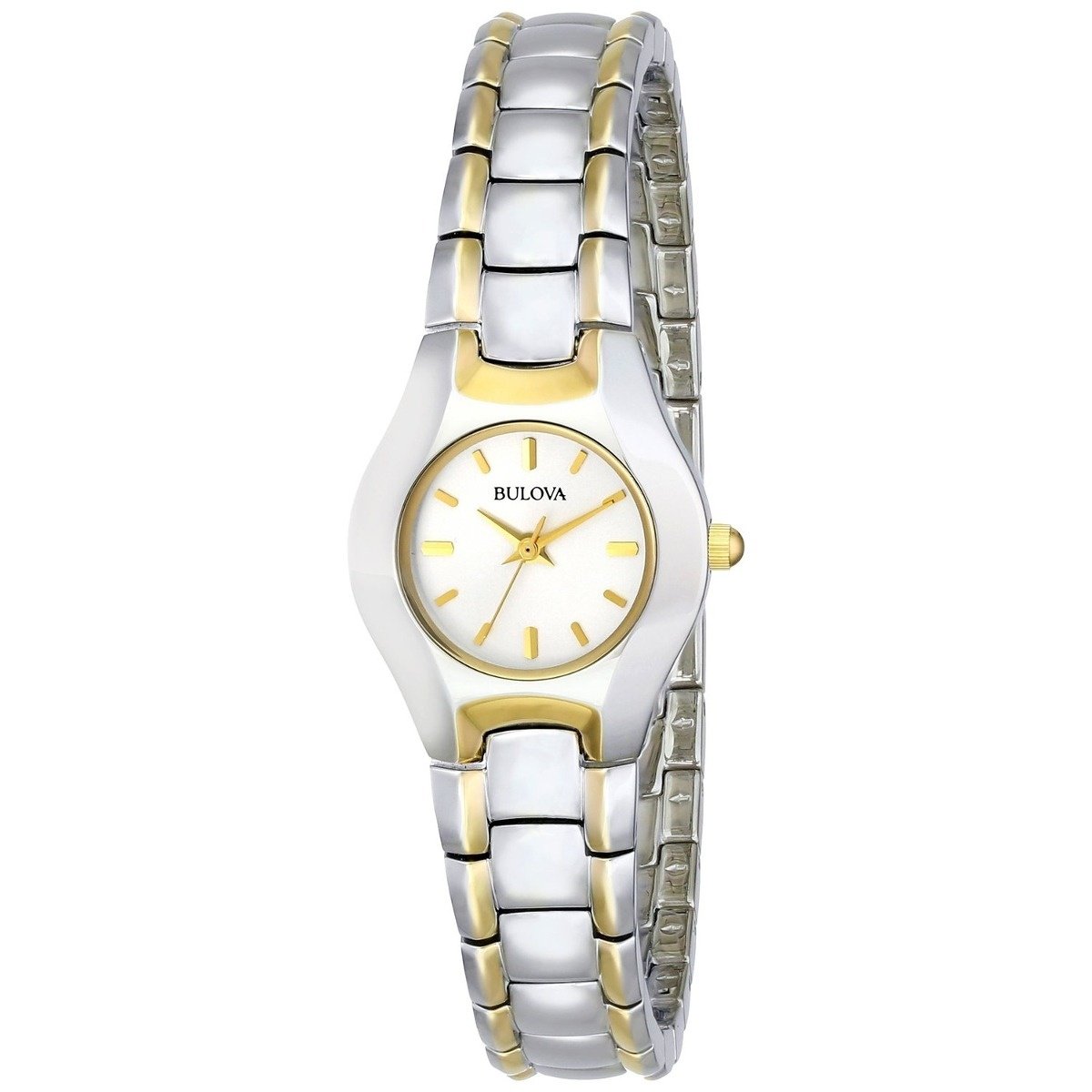 Shop Authentic Bulova Classic White Dial Two Tone Steel Strap Watch for Women - 98T84 - Luxxuri