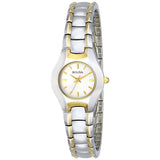  Shop Authentic Bulova Classic White Dial Two Tone Steel Strap Watch for Women - 98T84 - Luxxuri