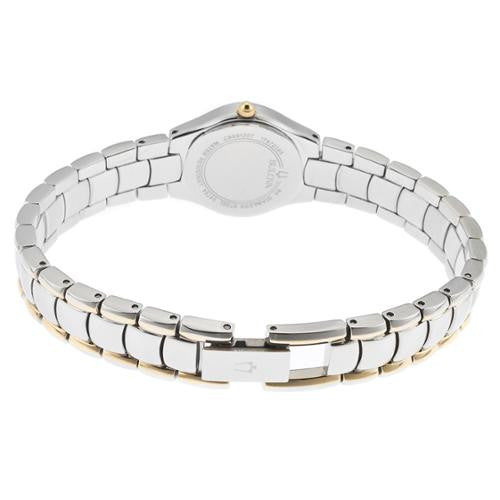  Shop Authentic Bulova Classic White Dial Two Tone Steel Strap Watch for Women - 98T84 - Luxxuri