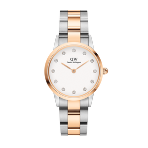  Shop Authentic Daniel Wellington Iconic Link White Dial Two Tone Steel Strap Watch For Women - DW00100358 - Luxxuri