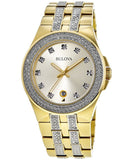  Shop Authentic Bulova Crystal Collection Champagne Dial Two Tone Steel Strap Watch for Women - 98B174 - Luxxuri