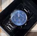  Shop Authentic Emporio Armani Giovanni Chronograph Blue Dial Grey Steel Strap Watch For Men - AR11348 - Luxxuri