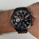  Shop Authentic Tommy Hilfiger Trent Multifunction Black Dial Black Leather Strap Watch for Men - 1791136 - Luxxuri