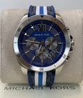  Shop Authentic Michael Kors Brecken Chronograph Blue Dial Two Tone PVC Strap Watch For Men - MK8950 - Luxxuri