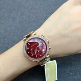  Shop Authentic Michael Kors Parker Chronograph Red Dial Rose Gold Steel Strap Watch For Women - MK6106 - Luxxuri