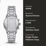  Shop Authentic Fossil Sport Tourer Chronograph Black Dial Silver Steel Strap Watch for Men - FS6045 - Luxxuri