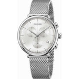 Shop Authentic Calvin Klein City Chronograph White Dial Silver Mesh Bracelet Watch for Men - K2G27126 - Luxxuri