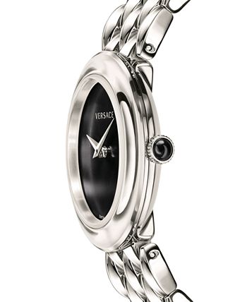  Shop Authentic Versace V-Flare Quartz Black Dial Silver Steel Strap Watch for Women - VEBN00618 - Luxxuri