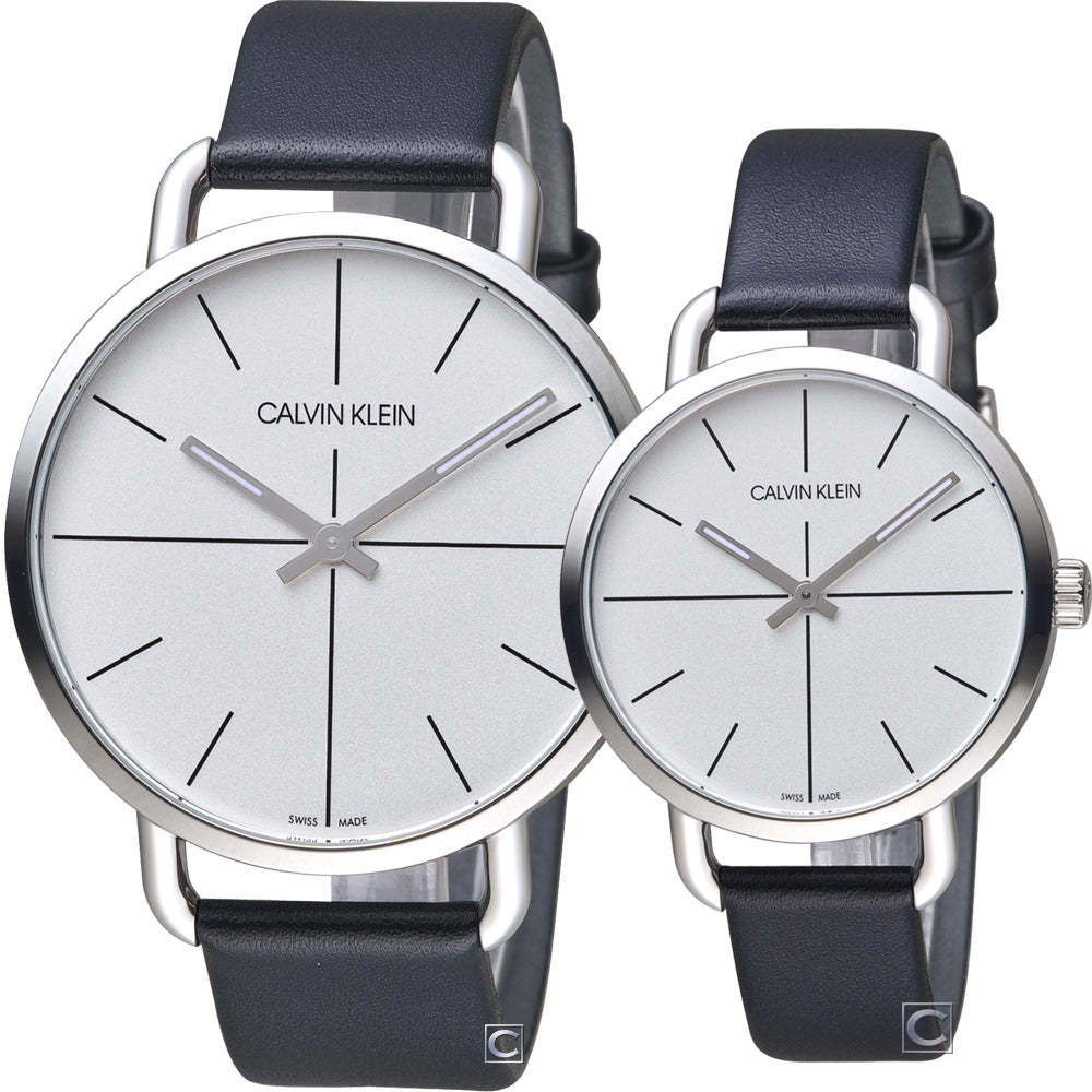  Shop Authentic Calvin Klein Evan White Dial Black Leather Strap Watch for Women - K7B231CY - Luxxuri