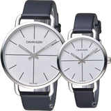  Shop Authentic Calvin Klein Evan White Dial Black Leather Strap Watch for Women - K7B231CY - Luxxuri