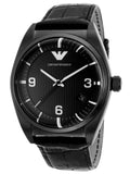  Shop Authentic Emporio Armani Franco Black Dial Black Leather Strap Watch For Men - AR0368 - Luxxuri