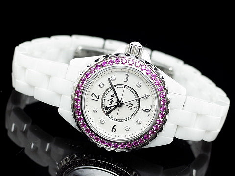  Shop Authentic Chanel J12 Quartz Diamonds Mother of Pearl White Dial White Steel Strap Watch for Women - J12 H3243 - Luxxuri