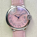 Shop Authentic Cartier Ballon Bleu De Cartier Pink Dial Pink Leather Strap Watch for Women - WSBB0007 - Luxxuri