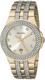  Shop Authentic Bulova Crystal Collection Champagne Dial Two Tone Steel Strap Watch for Women - 98B174 - Luxxuri