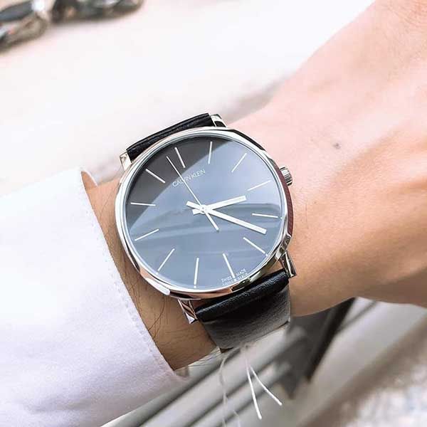  Shop Authentic Calvin Klein Posh Black Dial Black Leather Strap Watch for Men - K8Q311C1 - Luxxuri