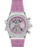  Shop Authentic Guess Fusion Chronograph Pink Dial Pink Leather Strap Watch for Women - GW0553L1 - Luxxuri