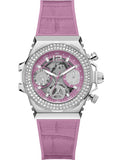  Shop Authentic Guess Fusion Chronograph Pink Dial Pink Leather Strap Watch for Women - GW0553L1 - Luxxuri