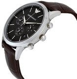  Shop Authentic Emporio Armani Renato Chronograph Black Dial Brown Leather Strap Watch For Men - AR2482 - Luxxuri