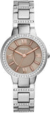  Shop Authentic Fossil Virginia Taupe Dial Silver Steel Strap Watch for Women - ES4147 - Luxxuri