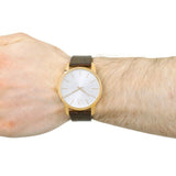  Shop Authentic Calvin Klein City Silver Dial Brown Leather Strap Watch For Men - K2G21629 - Luxxuri