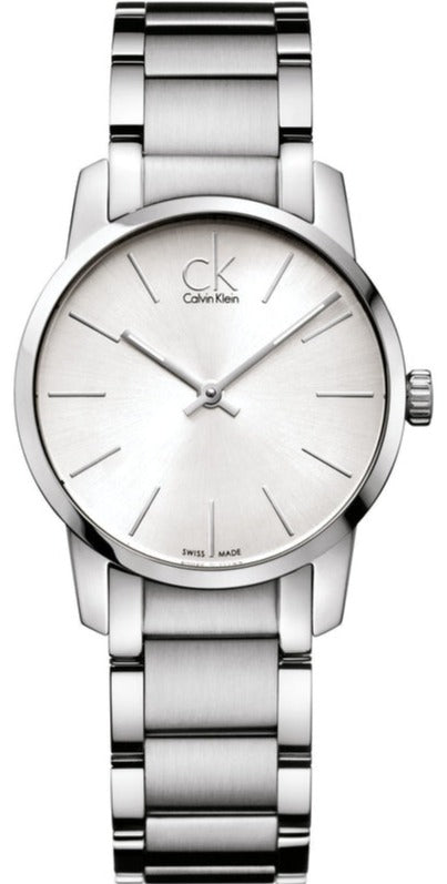  Shop Authentic Calvin Klein City Silver Dial Silver Steel Strap Watch for Women - K2G23126 - Luxxuri