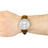  Shop Authentic Emporio Armani Renato Silver Dial Brown Leather Strap Watch For Men - AR2463 - Luxxuri