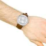  Shop Authentic Emporio Armani Renato Silver Dial Brown Leather Strap Watch For Men - AR2463 - Luxxuri