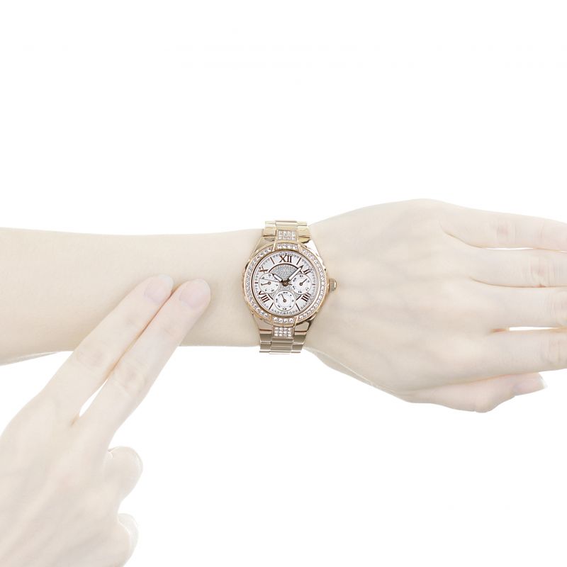 Shop Authentic Guess Viva Diamonds White Dial Rose Gold Steel Strap Watch for Women - W0111L3 - Luxxuri