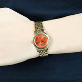  Shop Authentic Michael Kors Lexington Quartz Orange Dial Gold Steel Strap Watch For Women - MK3284 - Luxxuri
