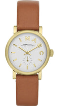 Marc Jacobs Baker White Dial Brown Leather Strap Watch for Women - MBM1317