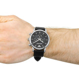  Shop Authentic Emporio Armani Luigi Chronograph Black Dial Black Leather Watch For Men - AR1828 - Luxxuri