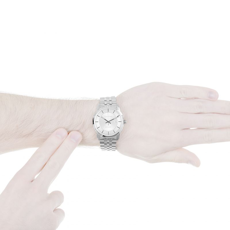  Shop Authentic Calvin Klein Infinity Automatic Silver Dial Silver Steel Strap Watch for Men - K5S34146 - Luxxuri