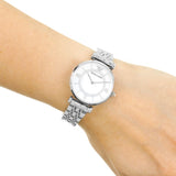  Shop Authentic Emporio Armani Gianni T-Bar Mother of Pearl Dial Silver Stainless Steel Watch For Women - AR1908 - Luxxuri