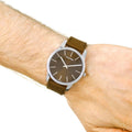  Shop Authentic Calvin Klein City Brown Dial Brown Leather Strap Watch for Men - K2G211GK - Luxxuri