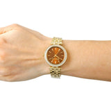  Shop Authentic Michael Kors Darci Amber Dial Gold Steel Strap Watch for Women - MK3408 - Luxxuri
