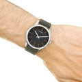  Shop Authentic Calvin Klein City Black Dial Black Leather Strap Watch for Men - K2G211C1 - Luxxuri