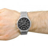  Shop Authentic Emporio Armani Sportivo Chronograph Black Dial Silver Steel Strap Watch For Men - AR2460 - Luxxuri