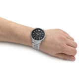  Shop Authentic Emporio Armani Sportivo Chronograph Black Dial Silver Steel Strap Watch For Men - AR2460 - Luxxuri
