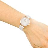  Shop Authentic Emporio Armani Gianni T Bar Light Brown Dial White Leather Strap Watch For Women - AR1769 - Luxxuri