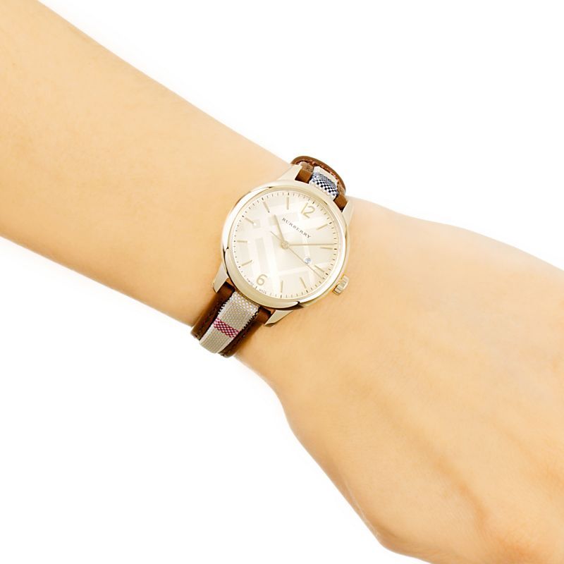  Shop Authentic Burberry The Classic Gold Dial Brown Leather Strap Watch for Women - BU10114 - Luxxuri