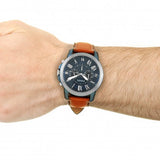  Shop Authentic Fossil Grant Chronograph Blue Dial Brown Leather Strap Watch for Men - FS5151 - Luxxuri