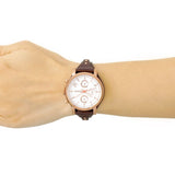 Shop Authentic Fossil Boyfriend White Dial Brown Leather Strap Watch for Women - ES3616 - Luxxuri