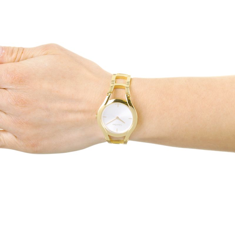  Shop Authentic Calvin Klein Class White Dial Gold Steel Strap Watch for Women - K6R23526 - Luxxuri