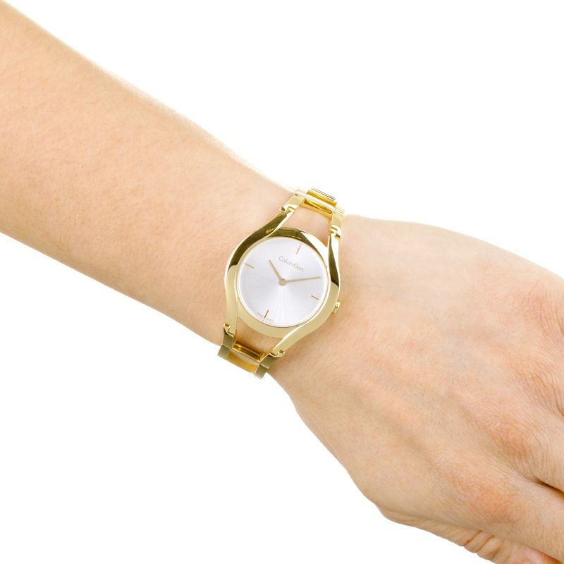  Shop Authentic Calvin Klein Class White Dial Gold Steel Strap Watch for Women - K6R23526 - Luxxuri