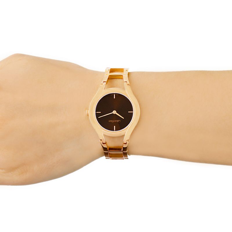  Shop Authentic Calvin Klein Class Brown Dial Rose Gold Steel Strap Watch for Women - K6R2362K - Luxxuri