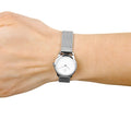  Shop Authentic Calvin Klein Minimal White Dial Silver Mesh Bracelet Watch for Women - K3M2312Y - Luxxuri