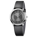  Shop Authentic Calvin Klein Minimal Grey Dial Black Leather Strap Watch for Men - K3M221C4 - Luxxuri